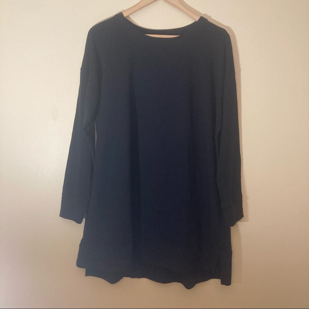 Eileen Fisher organic cotton black tee sweater tunic